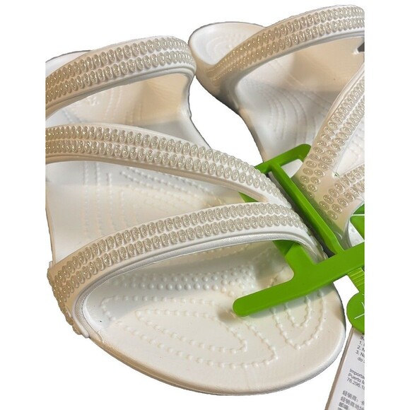 Crocs Kadee II Jewels Strappy Diamante White Sandals Women's Size 9 New - Picture 4 of 7